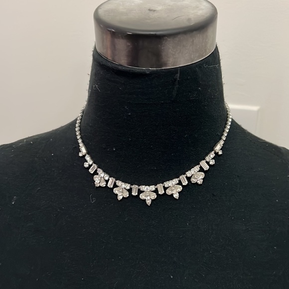Sherman Vintage Rhinestone Crystal Silver Choker Statement Necklace - Picture 14 of 16